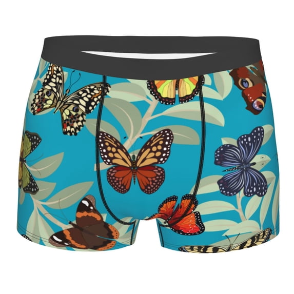 Kll Multicolored Butterflies Men'S Cotton Boxer Briefs Underwear-Large