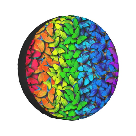 Kll Multicolored Butterflies Tire Cover,Universal Wheel Tire Cover For Trailer, Rv, Suv, Truck,Camper And Many Vehicle,(14 Inch)