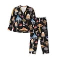 thumbnail image 1 of Kll Mushrooms And Autumn Leaves Print Women'S Long Sleeve Pajamas With Pants Sleepwear Loungewear 2 Set-Small, 1 of 9