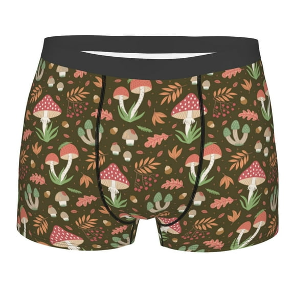 Kll Mushrooms And Autumn Men'S Cotton Boxer Briefs Underwear-X-Large
