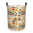 thumbnail image 1 of Kll Mushrooms And Rainbows Peace Waterproof Foldable Laundry Hamper Bucket With Handles For Storage Bin,Kids Room,Home Organizer (Medium), 1 of 8
