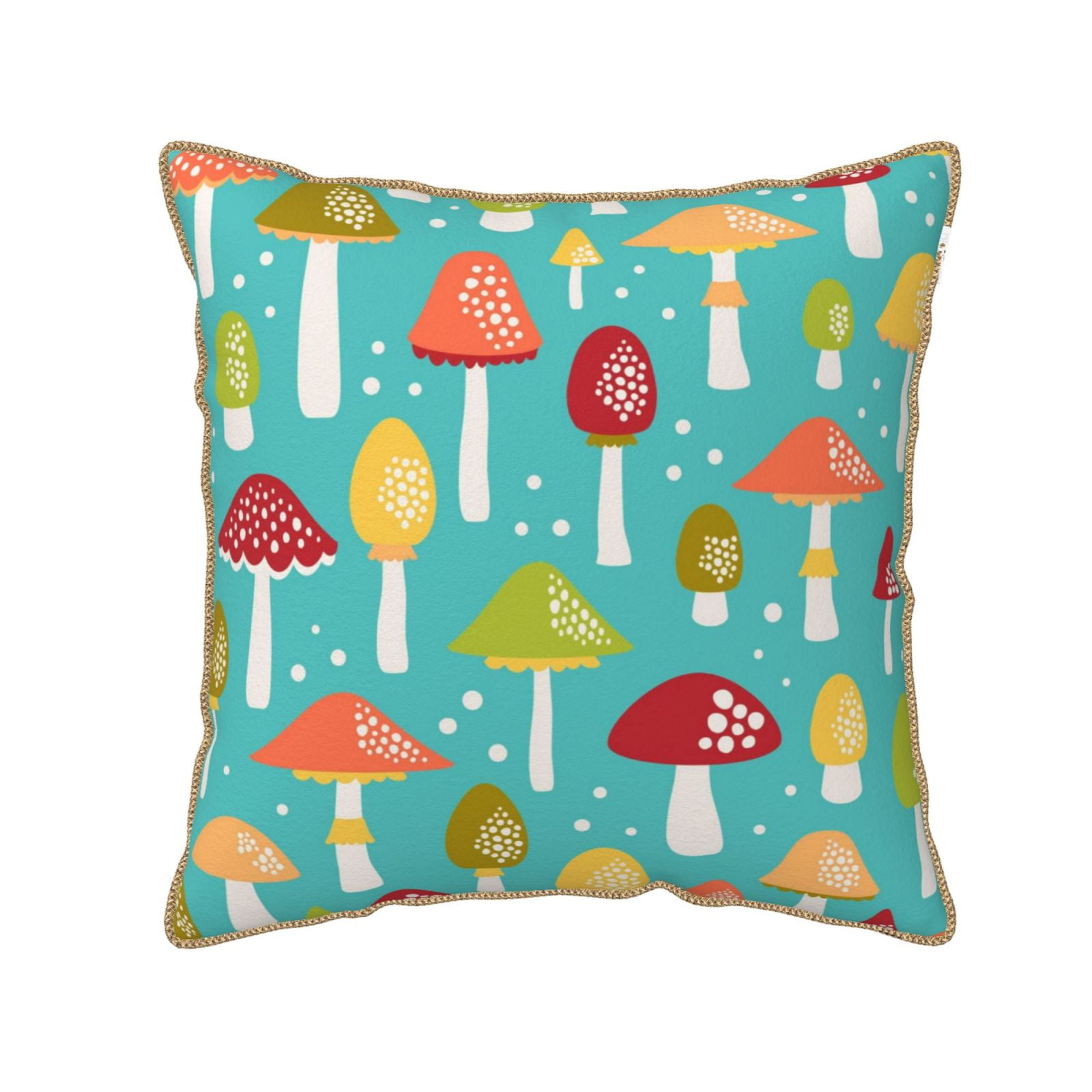 Kll Mushrooms Decorative Throw Pillow Covers Velvet Soft For Couch Sofa ...