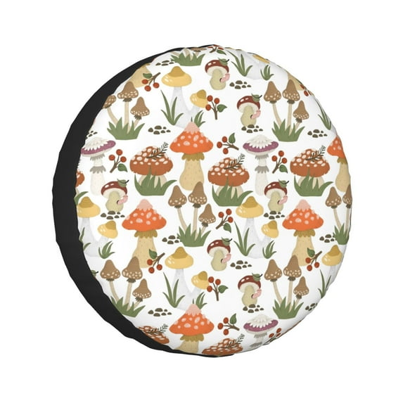 Kll Mushrooms Tire Cover,Universal Wheel Tire Cover For Trailer, Rv, Suv, Truck,Camper And Many Vehicle,(15 Inch)