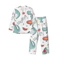 thumbnail image 1 of Kll Music Lover Dinosaur Sleepwear Mens Flannel Pajamas,Long Cotton Pj Set, 1 of 9