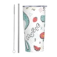 thumbnail image 1 of Kll Music Lover Dinosaur Stainless Steel Vacuum Insulated Coffee Cup 20 Oz Insulated Travel Mug Water Cup With Leak-Proof Straw Lid & Flip Lid,1 Metal Straws,1 Cleaning Brush, 1 of 8
