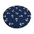 thumbnail image 1 of Kll Nautical Themed Simple Anchors Round Bar Chair Cushion Cover 12 Inch,Bar Stool Protector With Elastic, Soft Washable, 1 of 7