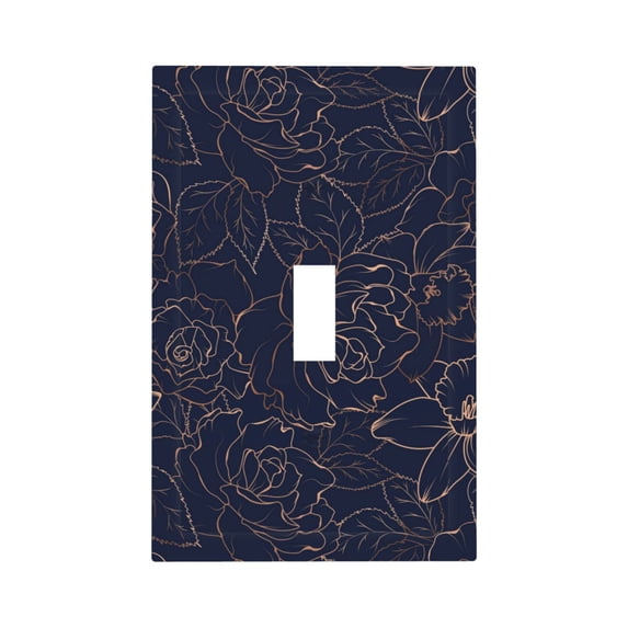Kll Navy Dark Blue Wall Plate,Gloss Finish,Standard Size 1 - 5" X 3", Polycarbonate Thermoplastic,Electric Receptacle Plug Covers