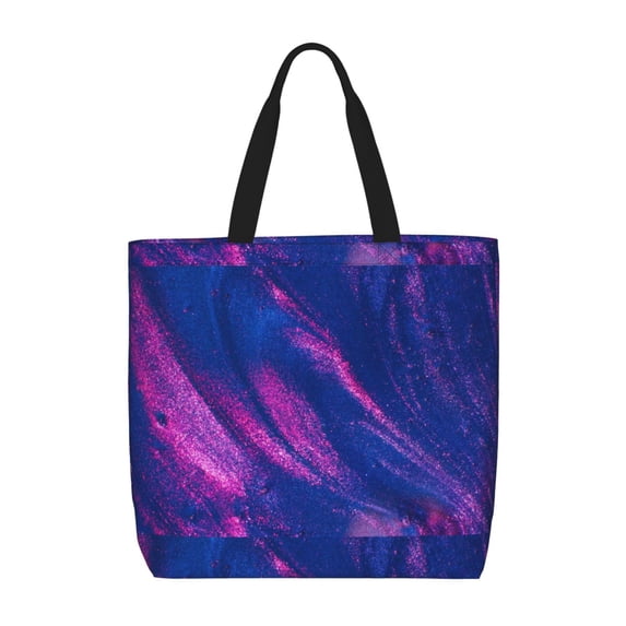 Kll Neon Gradient Blue Pattern Aesthetic Tote Bag For Women Beach Bag Shopping Bags Shoulder Bag Reusable Grocery Bags