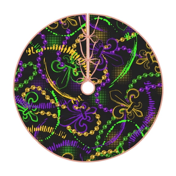 Kll Neon Mardi Gras Christmas Tree Skirt 48",Party Decorations Farmhouse For Christmas Decorations Holiday Party