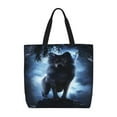 thumbnail image 1 of Kll Night Scene Of Wolves Pattern Aesthetic Tote Bag For Women Beach Bag Shopping Bags Shoulder Bag Reusable Grocery Bags, 1 of 1
