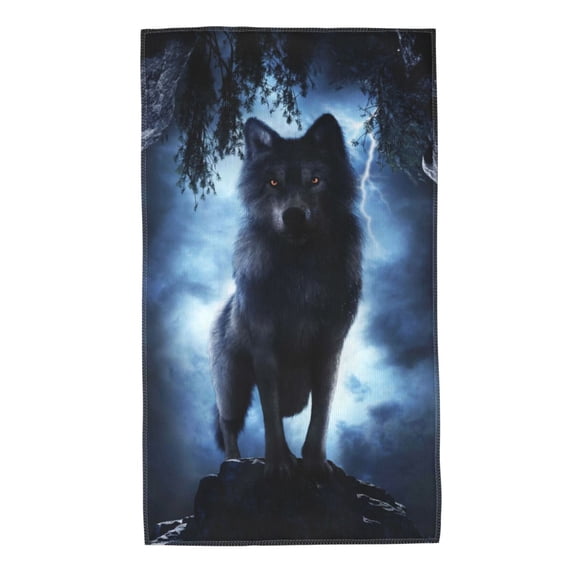 Kll Night Scene Of Wolves Ultra Absorbent & Soft Hand Towels For Bath, Hand, Face, Gym And Spa-27.5x16in