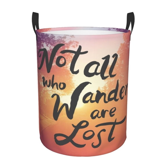 Kll Not All Who Wander Are Lost Waterproof Foldable Laundry Hamper Bucket With Handles For Storage Bin,Kids Room,Home Organizer (Small)