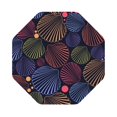 thumbnail image 1 of Kll Octagon Drink Coasters Set Of 4,Pu Leather Absorbent Coasters Set Decorative Coffee Cup Coasters Housewarming Gift For Home Decor-Colorful Shells, 1 of 9