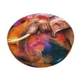 thumbnail image 1 of Kll Oil Paintings Of Elephants Round Bar Chair Cushion Cover 13 Inch,Bar Stool Protector With Elastic, Soft Washable, 1 of 7