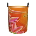 thumbnail image 1 of Kll Orange Flower Psychedelic Waterproof Foldable Laundry Hamper Bucket With Handles For Storage Bin,Kids Room,Home Organizer (Medium), 1 of 8