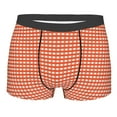 thumbnail image 1 of Kll Orange Gingham Men'S Cotton Boxer Briefs Underwear-Large, 1 of 9