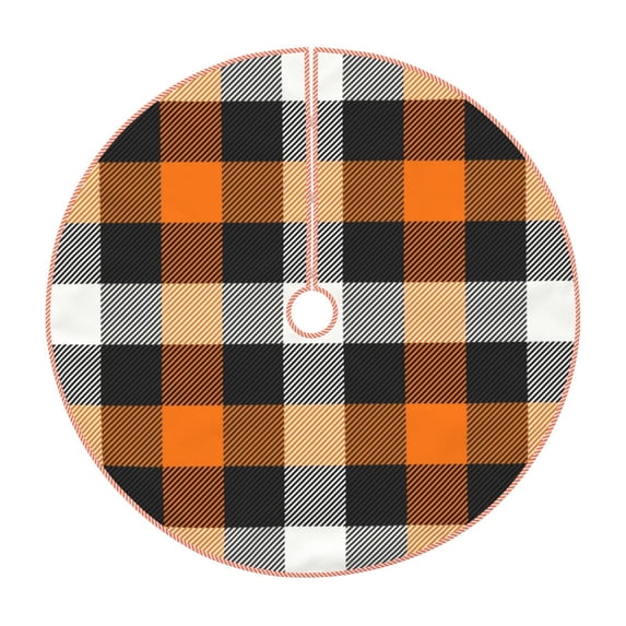Kll Orange Plaid Christmas Tree Skirt 30",Party Decorations Farmhouse For Christmas Decorations Holiday Party