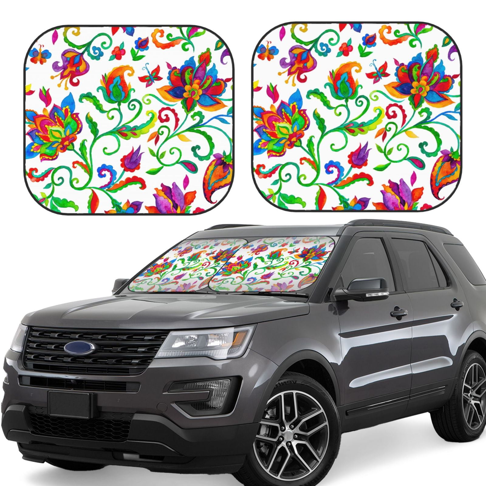 Paisley Tartan Car Sun Shade - 2 Pieces main image 1