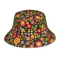 thumbnail image 1 of Kll Paisley7 Bucket Hat for Women Men Packable Travel Beach Sun Hat Outdoor Rave Accessories Reflective Fisherman Cap, 1 of 6