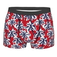 thumbnail image 1 of Kll Palm Tree Pattern On Red Men'S Cotton Boxer Briefs Underwear-Small, 1 of 9