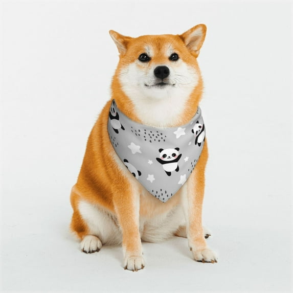 Kll Pandasbetween Clouds And Stars Dog Bandanas,Triangle Reversible Pet Scarf For Small Medium Large And Extra Large Dogs-Large
