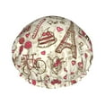 thumbnail image 1 of Kll Paris Vintage Pattern Shower Cap & Bath Cap For Women,Reversible Oversized Waterproof Shower Caps For All Hair Lengths,Elastic Reusable Bathing Hair Cap, 1 of 9