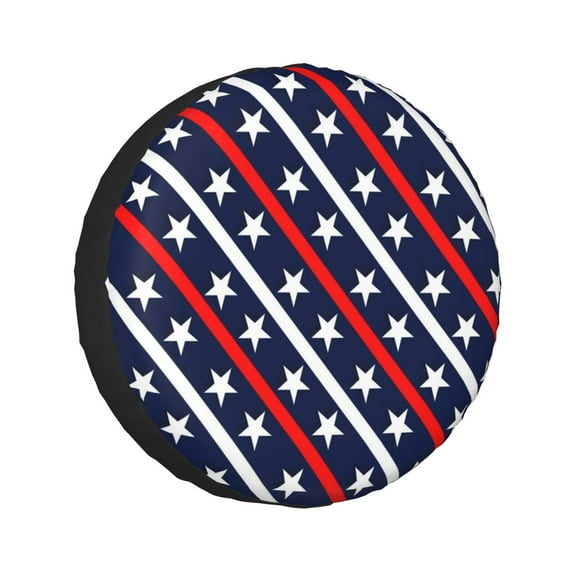 Kll Patriotic Star Pattern Tire Cover,Universal Wheel Tire Cover For Trailer, Rv, Suv, Truck,Camper And Many Vehicle,(17 Inch)
