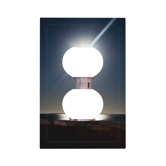 Kll Peggy'S Cove Lighthouse Wall Plate,Gloss Finish,Standard Size 1 - 5" X 3", Polycarbonate Thermoplastic,Electric Receptacle Plug Covers