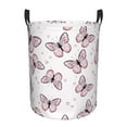 thumbnail image 1 of Kll Pink Butterflies (2) Waterproof Foldable Laundry Hamper Bucket With Handles For Storage Bin,Kids Room,Home Organizer (Small), 1 of 8