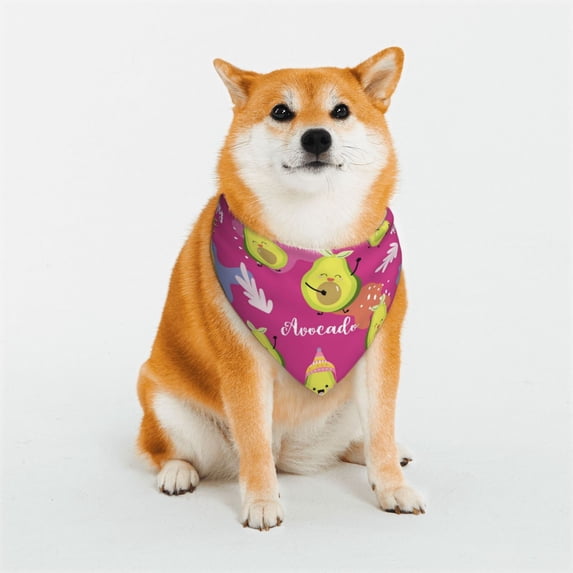 Kll Pink Green Avocado Dog Bandanas,Triangle Reversible Pet Scarf For Small Medium Large And Extra Large Dogs-Medium