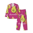 thumbnail image 1 of Kll Pink Green Avocado Sleepwear Mens Flannel Pajamas,Long Cotton Pj Set, 1 of 9