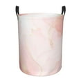 thumbnail image 1 of Kll Pink Marble Waterproof Foldable Laundry Hamper Bucket With Handles For Storage Bin,Kids Room,Home Organizer (Small), 1 of 8
