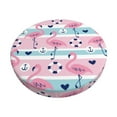 thumbnail image 1 of Kll Pink Striped Flamingo Round Bar Chair Cushion Cover 14 Inch,Bar Stool Protector With Elastic, Soft Washable, 1 of 7