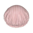 thumbnail image 1 of Kll Pink Stripes Pattern Shower Cap & Bath Cap For Women,Reversible Oversized Waterproof Shower Caps For All Hair Lengths,Elastic Reusable Bathing Hair Cap, 1 of 9