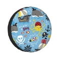 thumbnail image 1 of Kll Pirate Marine Animals Tire Cover,Universal Wheel Tire Cover For Trailer, Rv, Suv, Truck,Camper And Many Vehicle,(17 Inch), 1 of 8