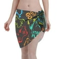 thumbnail image 1 of Kll Play Game Start Print Women'S Sarong Coverups Short Bathing Suit Wrap Skirt Beach Wrap Swimsuit Cover Ups, 1 of 7