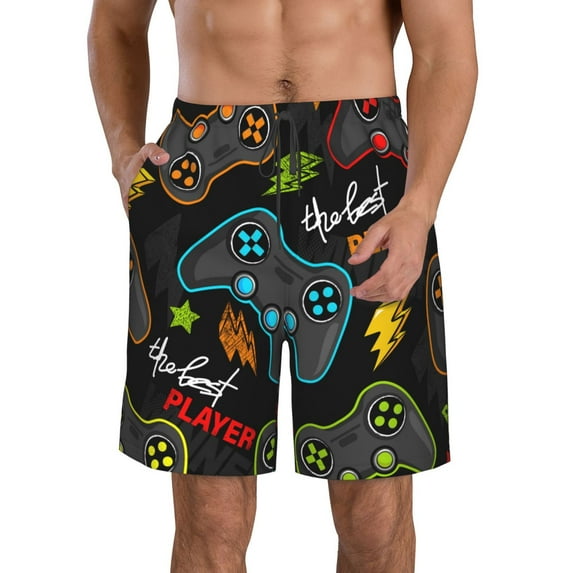 Kll Play Game3 Men'S Casual Summer Beach Shorts Hawaiian Shorts With Pockets-Small
