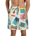 thumbnail image 1 of Kll Playing Video Games Men'S Casual Summer Beach Shorts Hawaiian Shorts With Pockets-X-Large, 1 of 9