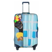 Kll Prague Ratter Dog In Bathtub Luggage Cover Suitcase Cover Suitcase Protector-Small
