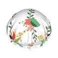 thumbnail image 1 of Kll Pretty Floral With Leaves Pattern Shower Cap & Bath Cap For Women,Reversible Oversized Waterproof Shower Caps For All Hair Lengths,Elastic Reusable Bathing Hair Cap, 1 of 9