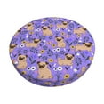 thumbnail image 1 of Kll Pugs And Flowers Round Bar Chair Cushion Cover 14 Inch,Bar Stool Protector With Elastic, Soft Washable, 1 of 7