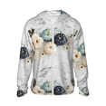thumbnail image 1 of Kll Pumpkin And White Marble Print Men'S Women’s Upf 50+ Sun Protection Outdoor Hoodie Jacket Long Sleeve Fishing Hiking Performance Shirt- Large, 1 of 8