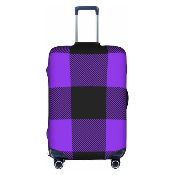 Kll Purple Buffalo Plaid Luggage Cover Suitcase Cover Suitcase Protector (Luggage not included)-X-Large