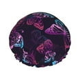 thumbnail image 1 of Kll Purple Butterfly Pattern Shower Cap & Bath Cap For Women,Reversible Oversized Waterproof Shower Caps For All Hair Lengths,Elastic Reusable Bathing Hair Cap, 1 of 9