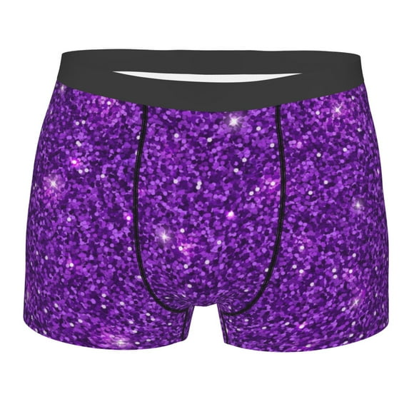 Kll Purple Glitter Men'S Cotton Boxer Briefs Underwear-Xx-Large
