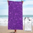thumbnail image 1 of Kll Purple Glitter Microfiber Beach Towel Fast Drying,Extra Large 27.5"X55" Sand Free Beach Towel Super Lightweight Towels, 1 of 1