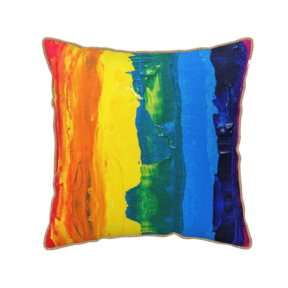 Kll Rainbow Colored Decorative Throw Pillow Covers Velvet Soft For Couch Sofa Bedroom Living Room Outdoor -20"X20"