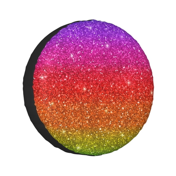 Kll Rainbow Glitter Tire Cover,Universal Wheel Tire Cover For Trailer, Rv, Suv, Truck,Camper And Many Vehicle,(15 Inch)