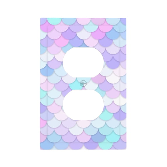 Kll Rainbow Scales Wall Plate,Gloss Finish,Standard Size 1 - 5" X 3", Polycarbonate Thermoplastic,Electric Receptacle Plug Covers