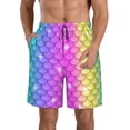 thumbnail image 1 of Kll Rainbow Scales2 Men'S Casual Summer Beach Shorts Hawaiian Shorts With Pockets-Xx-Large, 1 of 9